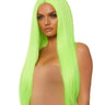 Leg Avenue - Perruque Longue Droite Raie Milieu Vert - Party Shop
