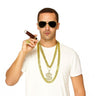 KBW Global - Pimp costume kit with gold chains, dollar sign medallion, ring, faux cigar and sunglasses – funny retro bling outfit for Halloween, parties or cosplay – Party Shop