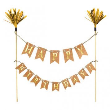 Piques De Fantaisie Pour Gateau - Happy Birthday Rustique Party Shop