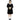 Plus size Gothic Girl costume with black panne dress, long sleeves, knee-length skirt, and collar – elegant Halloween outfit for women- FunWorld - Party Shop