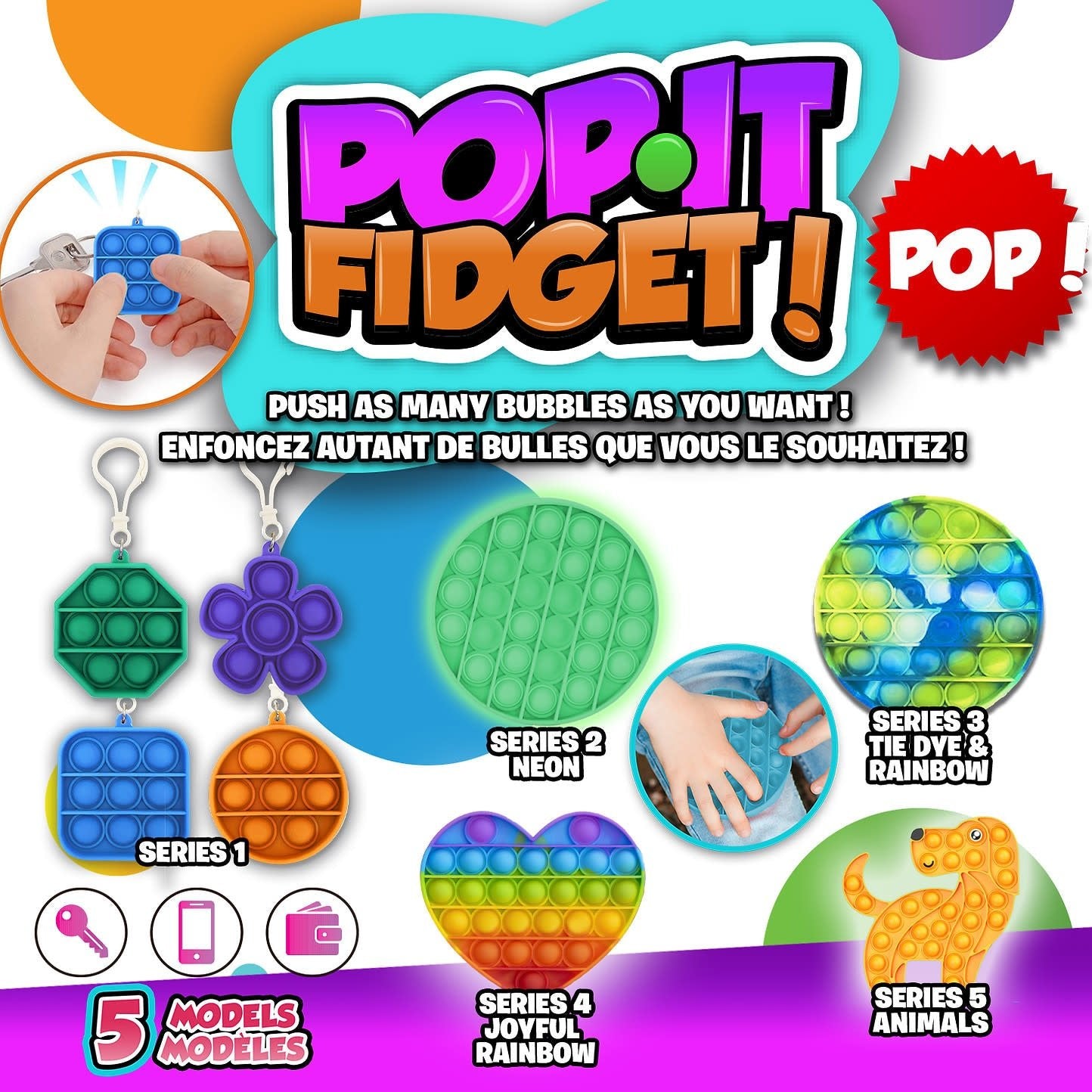 Pop It Fidget Serie #4 - Joyful Rainbow Party Shop