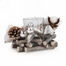 ATTITUDE IMPORTS - Porte Bougie En Verre Bois Et Argent - Party Shop