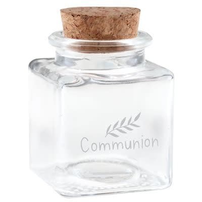 Pot Carré Communion Blanc 4 X 4 X 6 Cm Party Shop