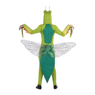 MOM - Adult praying mantis costume one size M to XL – hood, jumpsuit and armbands included – unique insect outfit for Halloween, carnival or cosplay  - Party Shop