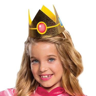 Disguise - Kids Princess Peach costume – official Nintendo Super Mario outfit with pink dress, petticoat, and crown headband – perfect for Halloween, cosplay, and themed parties. - Party Shop