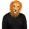 Realistic lion half mask with plush mane – Animal costume accessory for adults - Funworld - Party Shop