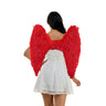 KBW Global - Red devil feather wings costume accessory. Fiery lightweight wings with straps, perfect for Halloween, devil costumes, cosplay and dramatic party look -Party Shop