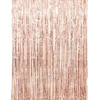 Rideau À Franges Métalliques 3,25 Pi X 6,5 Pi - Rose Gold Party Shop