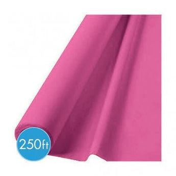 Rouleau De Nappe De Plastique Jumbo 250Pi - Rose Eclatant Party Shop