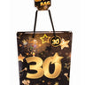 RUBIES - Sac Cadeau Moyen - Noir Et Or 30 Ans - Party Shop