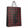 ATTITUDE IMPORTS - Sac Cadeaux Moyen - Tete De Cerf (Rouge Et Noir) - Party Shop
