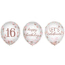 Amscan - Sac De 6 Ballon Latex 12'' - Sweet 16 Confetti - Party Shop