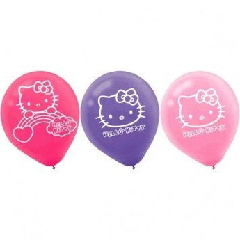 Sac De 6 Ballons 12" En Latex - Hello - Kitty Party Shop