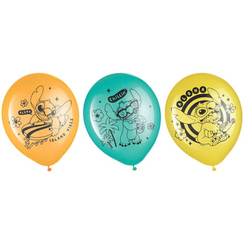 Sac de 6 ballons latex 12po - Stitch Party Shop