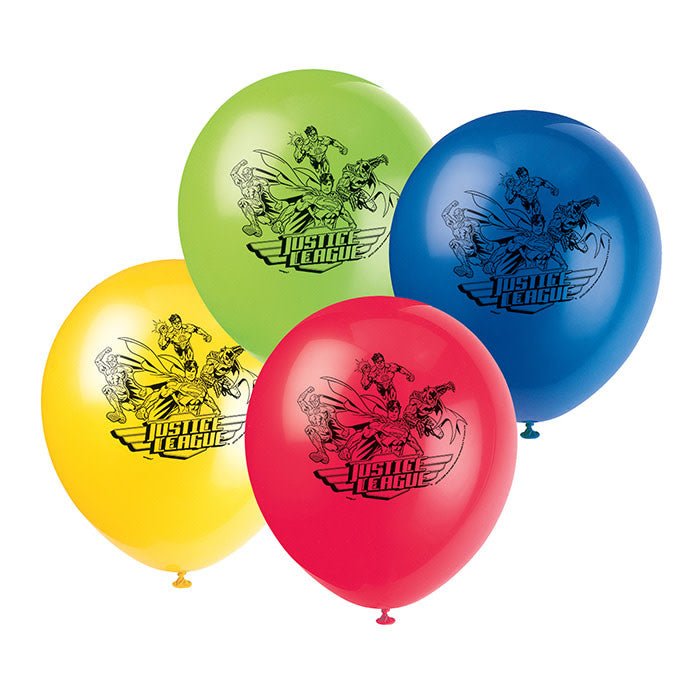 Sac De 8 Ballons 12Po - La ligue des justiciers Party Shop
