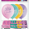 Unique - Sac De 8 Ballons En Latex 12" - Princesses Disney - Party Shop