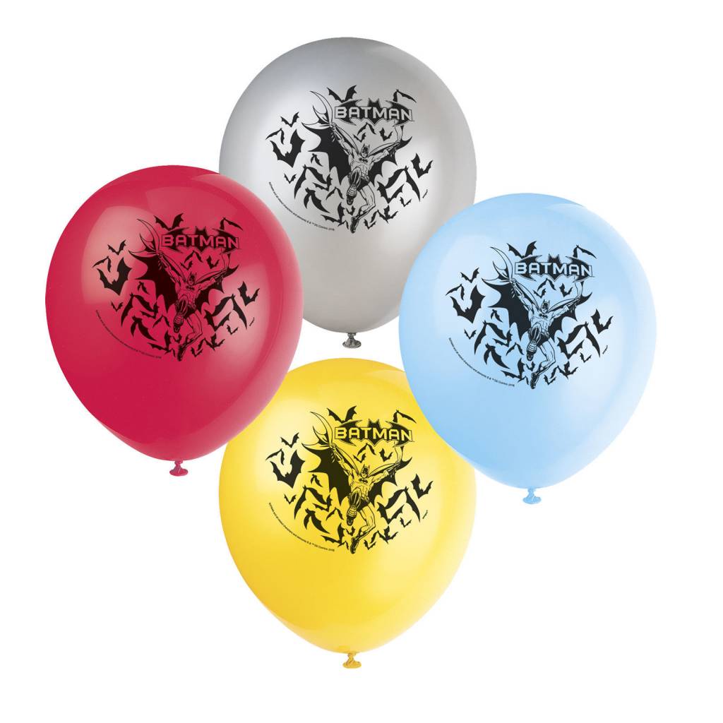 Sac De 8 Ballons Latex 12" - Batman Party Shop