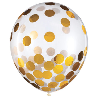 Sac De Ballon Confetti 12Po (6) - Or Party Shop