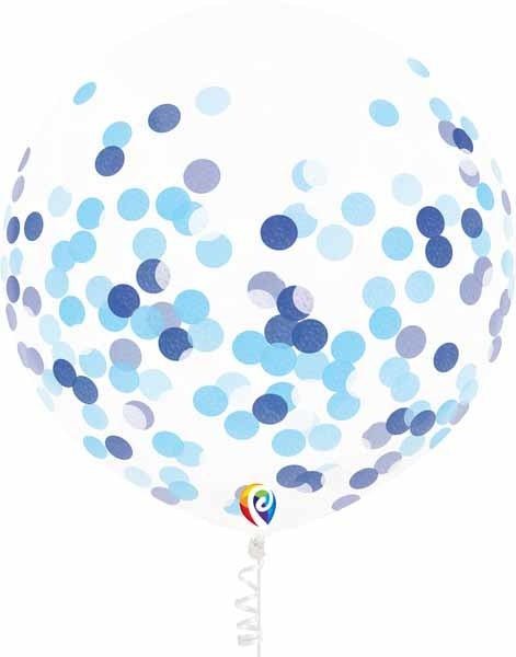 Sac De Ballons Confetti (3) - Bleu Party Shop