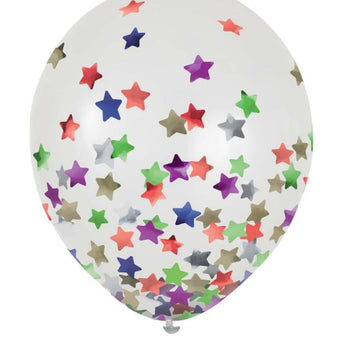 Sac De Ballons Confetti (6) - Étoiles Multicolore Party Shop