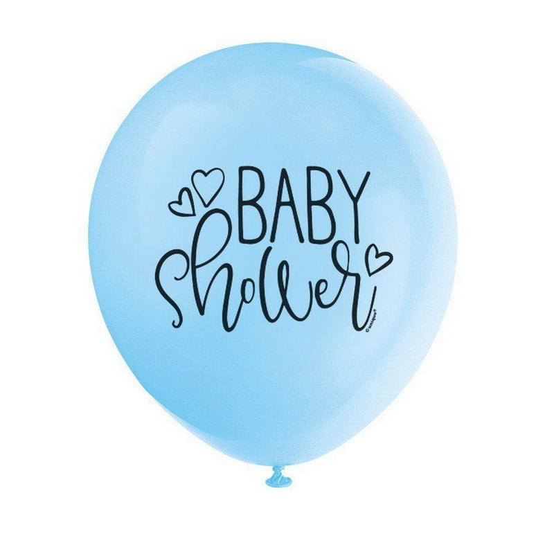 Sac De Ballons Latex 12Po (8) - Baby Shower Bleu Party Shop