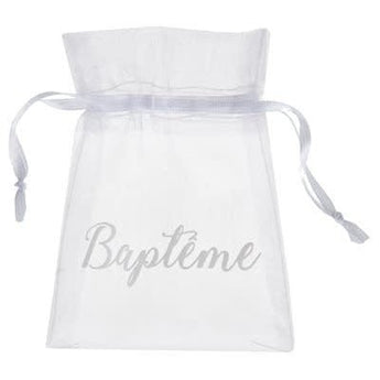 Sachets Baptême Blanc 7.5 X 10 Cm (6) Party Shop