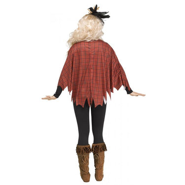FUN WORLD - Adult scarecrow poncho costume with hood – spooky Halloween outfit, one size fits most, accessories not included. Party Shop