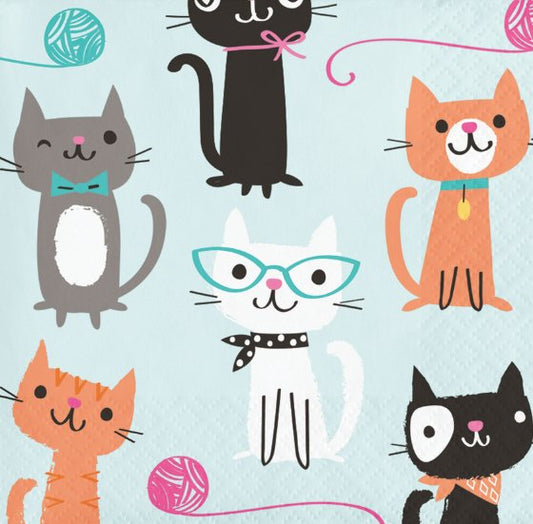 Creative Converting - Serviettes À Cocktail (16) - Chaton Mignon - Party Shop