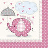 Unique - Serviettes À Cocktail (16) - Éléphants Rose - Party Shop