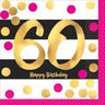Amscan - Serviettes À Cocktail Éclat Rose & Or (16) - 60 Ans - Party Shop