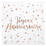 Santex - Serviettes A Cocktail Joyeux Anniversaires Rose Gold (20) - Party Shop