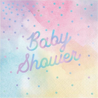 Serviettes De Table (16) - Baby Shower Iridescent Party Shop