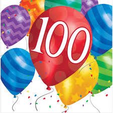 Serviettes De Table (16) - Ballons 100 Ans Party Shop