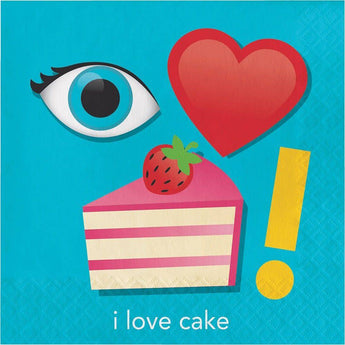 Serviettes De Table (16) - Émoji (I Love Cake) Party Shop