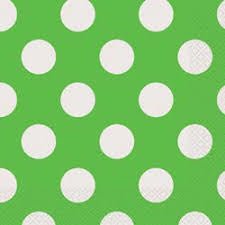 Serviettes De Table (16) - Pois Vert Lime Party Shop