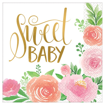 Serviettes De Table (16) - Sweet Baby Girl Party Shop