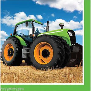 Serviettes De Table (16) - Tracteur Vert Party Shop