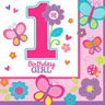 Amscan - Serviettes De Table - 1An Fille - Party Shop