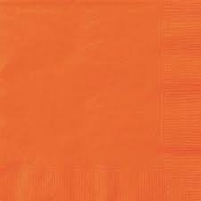 Serviettes De Table (50) - Orange Party Shop