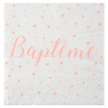 Santex - Serviettes De Table Baptême Corail (20) - Party Shop