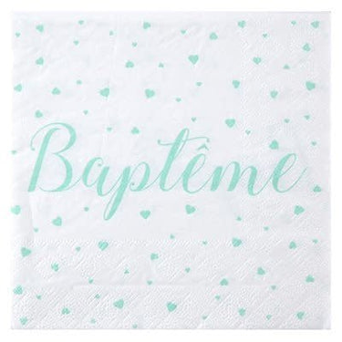 Santex - Serviettes De Table Baptême Mint (20) - Party Shop