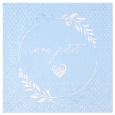 Santex - Serviettes De Table Mon Petit Coeur Bleu (20) - Party Shop