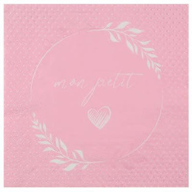 Santex - Serviettes De Table Mon Petit Coeur Rose (20) - Party Shop