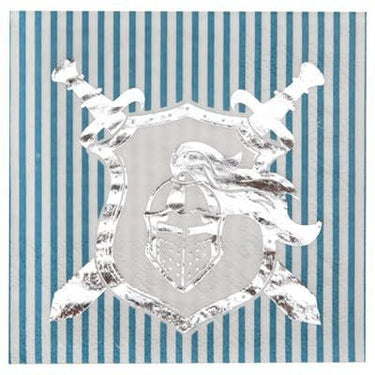 Santex - Serviettes De Table Chevalier Argent (20) - Party Shop