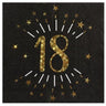 Santex - Serviettes De Table Étincelant Or Noir 18 Ans (10) - Party Shop
