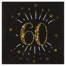 Santex - Serviettes De Table Étincelant Or Noir 60 Ans (10) - Party Shop