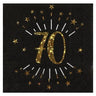 Santex - Serviettes De Table Étincelant Or Noir 70 Ans (10) - Party Shop