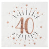 Santex - Serviettes De Table Étincelant Rose Gold 40 Ans (10) - Party Shop