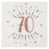 Santex - Serviettes De Table Étincelant Rose Gold 70 Ans (10) - Party Shop
