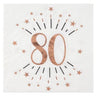Santex - Serviettes De Table Étincelant Rose Gold 80 Ans (10) - Party Shop